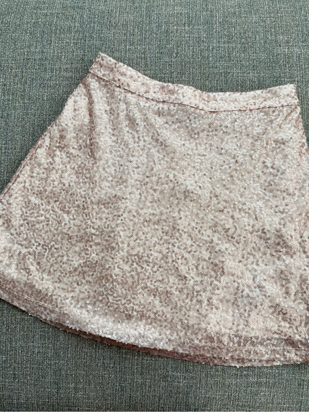 American Eagle Outfitters Rose Gold Sequin Skater Skirt